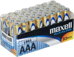 Maxell 790260 - Alkaline AAA Batterijen - Pack van 32 (32 stuks)