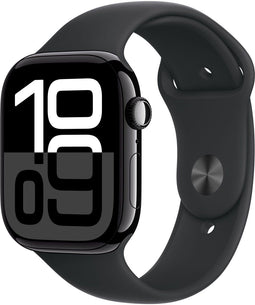 Apple Watch Series 10 - Wifi - 46mm - Zwarte Aluminium Case met Zwart Sportbandje - S/M