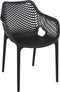 Tuinstoel - Siesta Air XL Stapelbaar - Met Armleuning - Zwart Design