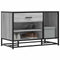 vidaXL - Schoenenbank - 80x40x53,5 - cm - bewerkt - hout - en - metaal - grijs - sonoma