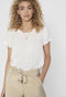 ONLY ONLFIRST ONE LIFE SS TOP - Korte mouwen - Knoopsluiting achter - Cloud Dancer - Maat 36