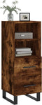 vidaXL - Dressoir - 34,5x34x90 - cm - bewerkt - hout - gerookt - eiken