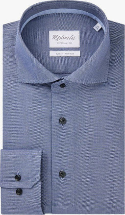 Michaelis slim fit overhemd - Oxford - strijkvriendelijk - donkerblauw - Boordmaat: 38