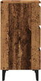 vidaXL - Nachtkastje - met - metalen - poten - 40x35x69 - cm - oud - houtkleurig