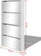 vidaXL - Schoenenkast - met - 4 - spiegels - 63x17x134 - cm - wit
