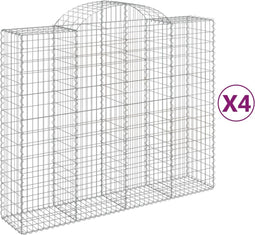 vidaXL - Schanskorven - 4 - st - gewelfd - 200x50x160/180 - cm - ijzer