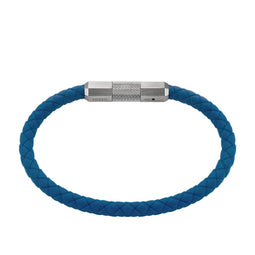Fossil JF04885040 - Heren Armband - Siliconen en roestvrij staal - Marineblauw en zilverkleurig - 19 cm