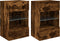 vidaXL - Tv-wandmeubels - met - LED - 2 - st - 40x30x60,5 - cm - gerookt - eikenkleurig