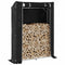 vidaXL - Haardhoutrek - met - regenhoes - 150x40x200 - cm - gegalvaniseerd - staal