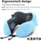 Kioto Reiskussen - Nekkussen set - Memory Foam - Inclusief slaapmasker en oordoppen - Blauw