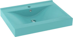 vidaXL - Wastafel - met - kraangat - 60x46 - cm - keramiek - mat - lichtgroen