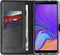 Selencia Galaxy A7 (2018) - Echt Lederen Bookcase - 3 Pashouders - Zwart