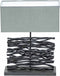 Globo Jamie - Tafellamp - E27 - Hout - Zwart - 50 cm hoog - 40 cm lang - 15 cm breed