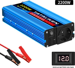 2200W Zuivere Sinus Omvormer - 12V naar 230V/240V Auto Converter Adapter