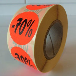 Klika - Etiket fluor rood 35mm 70% korting 500/r - 30 stuks