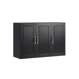 SoBuy FRG231-L-SCH - Hangkast - 2 Deuren 3 Opbergvakken - Zwart - 90x60x30 cm