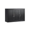 SoBuy FRG231-L-SCH - Hangkast - 2 Deuren 3 Opbergvakken - Zwart - 90x60x30 cm