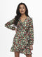 ONLY ONLCARLY LS WRAP SHORT DRESS NOOS WVN - Korte jurk met lange mouwen - V hals met ruches - Maat XS (34)