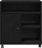 vidaXL - Printerstandaard - met - Wielen - Zwart - Eiken - 60x50x67 - cm