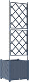 vidaXL - Tuinplanter - met - Trellis - Grijs - 40x40x143 - cm