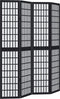 vidaXL - Kamerscherm - met - 4 - panelen - massief - paulowniahout - zwart