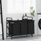 vidaXL - Wasmand - 3 - vakken - met - plank - zwart - eikenkleurig