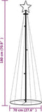 vidaXL - Kegelkerstboom - 108 - LED's - 70x180 - cm - koudwit