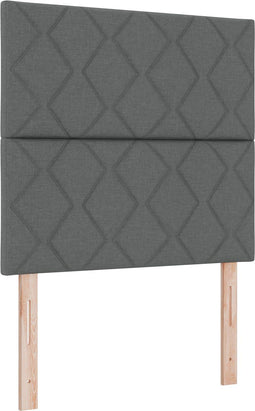 vidaXL - Hoofdbord - met - Diamant - Blokken - Ontwerp - - - Donkergrijs - - - 100 - cm - - - Stof