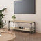 vidaXL - Tv-meubel - 100x33x41 - cm - bewerkt - hout - en - staal - sonoma - eikenkleur