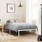 vidaXL - Bedframe - met - hoofdbord - metaal - wit - 100x200 - cm
