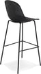 Alterego Loki - Zwarte Geperforeerde Barkruk - Binnen & Buiten - 48x49x106cm