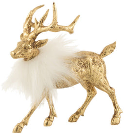 J-Line Rendier Poly Goud/Wit Small