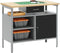 vidaXL - Werkbank - met - Vergrendelbare - Deur - Zwart - 100x55x85 - cm - Staal