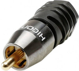 Hicon HI-CM0.8/3.7-SM Cinch-connector Mono Zwart, Zilver 1 stuk(s)