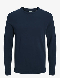 JACK & JONES JPRCCHOWELL KNIT CREW NECK STYD AW24 - Herentrui - Ribgebreid - Ronde Hals - Blauw
