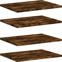 vidaXL - Wandschappen - 4 - st - 40x30x1,5 - cm - bewerkt - hout - gerookt - eikenkleur
