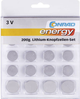Conrad 650675 - Knoopcelset - 20-delig - Geschikt voor horloges en afstandsbedieningen (20 stuks)