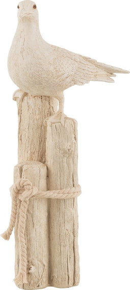 J-Line decoratie Zeemeeuw - polyresin - beige - small