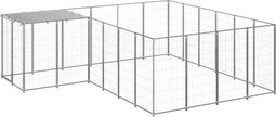 vidaXL - Hondenkennel - 8,47 - m² - staal - zilverkleurig