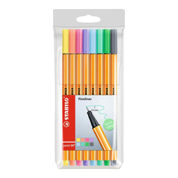 STABILO point 88 - Fineliner 0,4 mm - Speciale Etui - Met 8 Pastel Kleuren