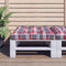 vidaXL - Palletkussen - 80x80x12 - cm - stof - ruitpatroon - rood