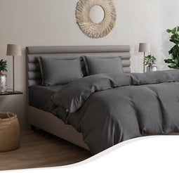 Home by TEMPUR® - Dekbedovertrek Bamboe 140x200 cm - Strijkvrij en droger geschikt - Antraciet