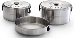 Campingaz Camping Kit - 5-delige camping pannenset - RVS - siliconen handgrepen (5 stuks)