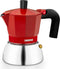 Monix M863103 - Italiaanse Koffiezetapparaat - Aluminium - Rood