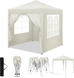 WOLTU Gazebo pop up partytent - 2 x 2 m - beige - UV bescherming 50+ waterafstotend