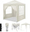 WOLTU Gazebo pop up partytent - 2 x 2 m - beige - UV bescherming 50+ waterafstotend