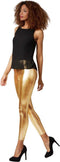 Dressforfun Metallic legging - Verkleedkleding - Glanzende afwerking - Goud XXL