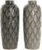 Vaas DKD Home Decor Groen Grijs Porselein Orientaals 16 x 16 x 40 cm (2 Stuks)