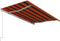 vidaXL - Luifel - automatisch - uittrekbaar - 450x300 - cm - oranje - en - bruin