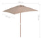 vidaXL - Parasol - met - houten - paal - 150x200 - cm - taupe